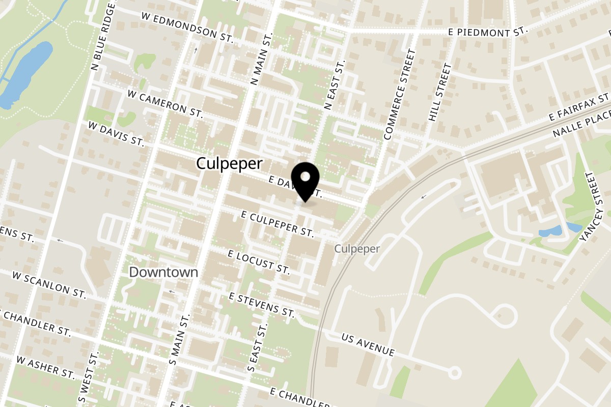 Map showing the location of Natraj Indian Cuisine on 219 E Davis St #110 in Culpeper
